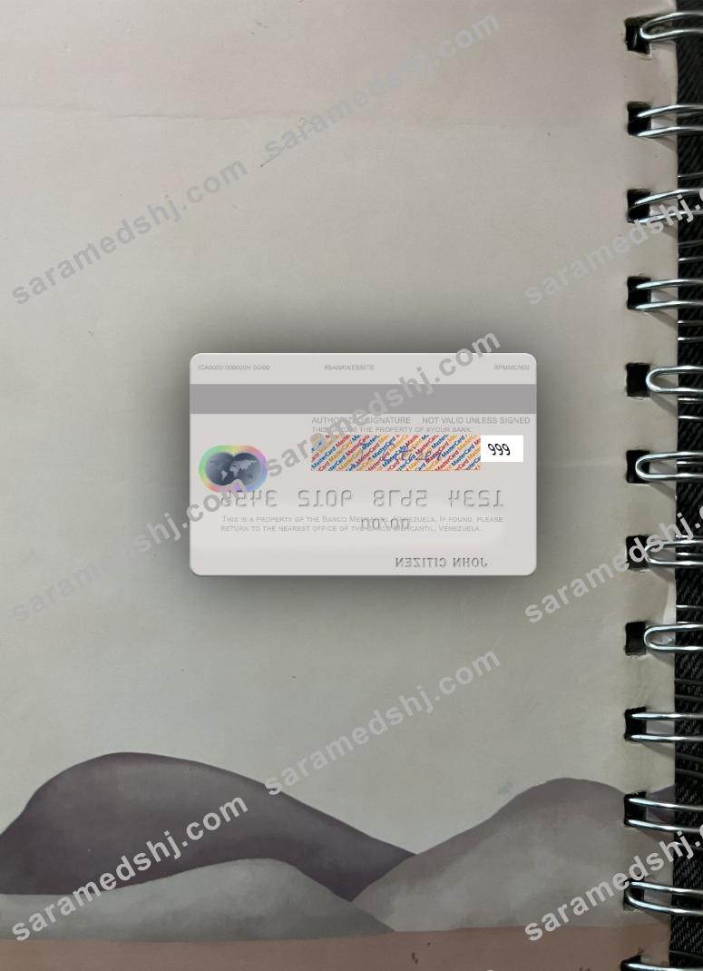 Venezuela Banco Mercantil mastercard photolook back